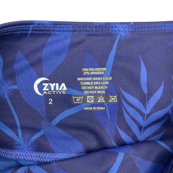 ZYIA ACTIVE Azul Paradise Hi-Rise Capri Legging Sz 2 Leaf Print - Picture 6 of 8